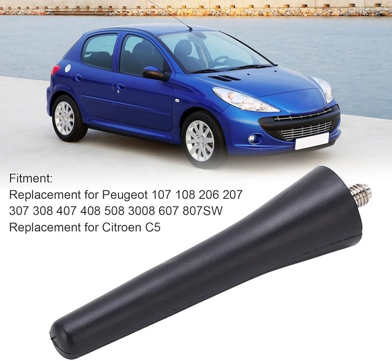 Short Car Antenna 6 7cm ABS Black Replacement for Peugeot 107 108 207 307 308 407 - Image 2